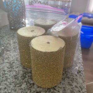 gold glitter candle
